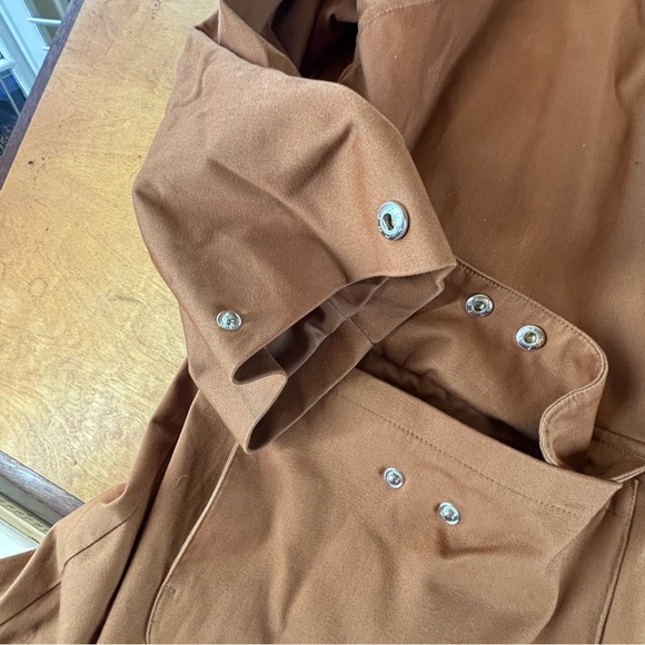 Aligne Anthropologie L/XL (EU 46) deep desert tan long trench coat - Picture 6 of 14